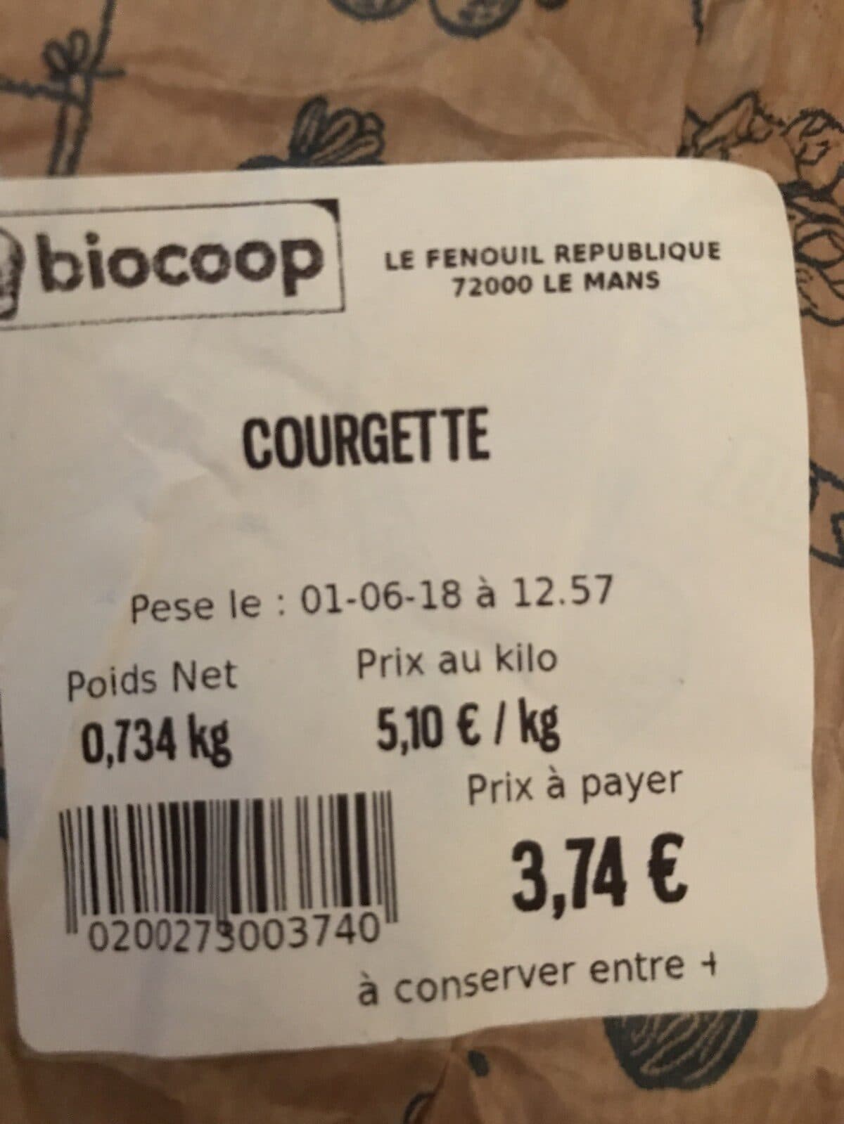 Open Food Facts Courgette packshot