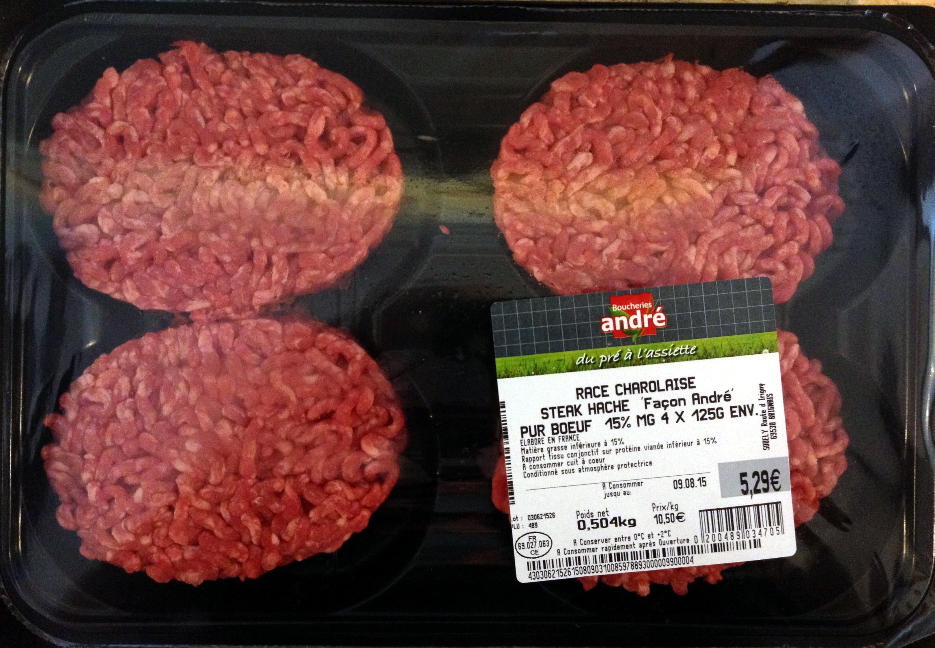 Boucheries André Steak haché pur boeuf packshot