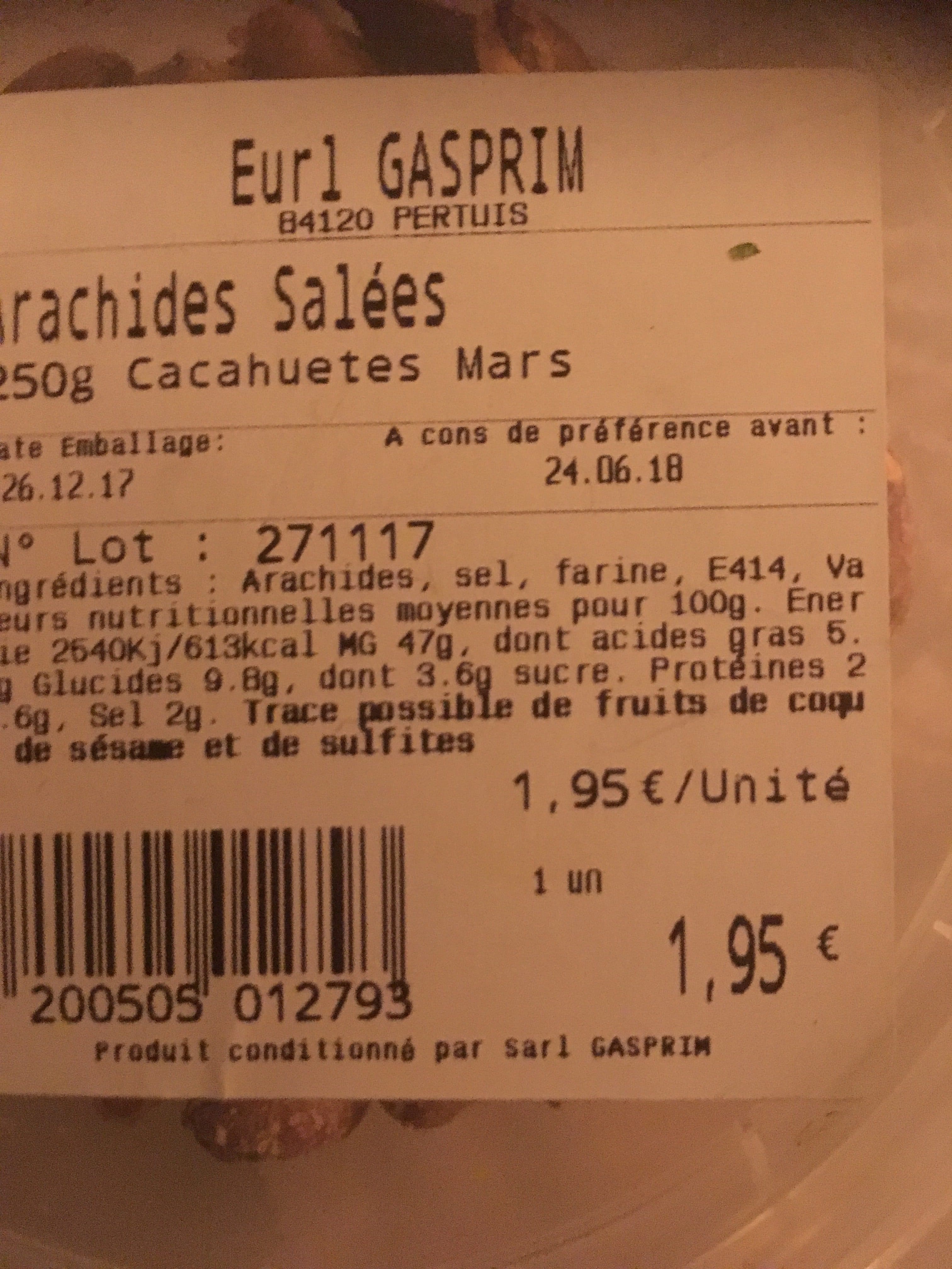 Gasprim Arachides salees packshot