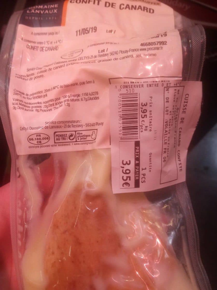 Open Food Facts Cuisse de canard confite packshot