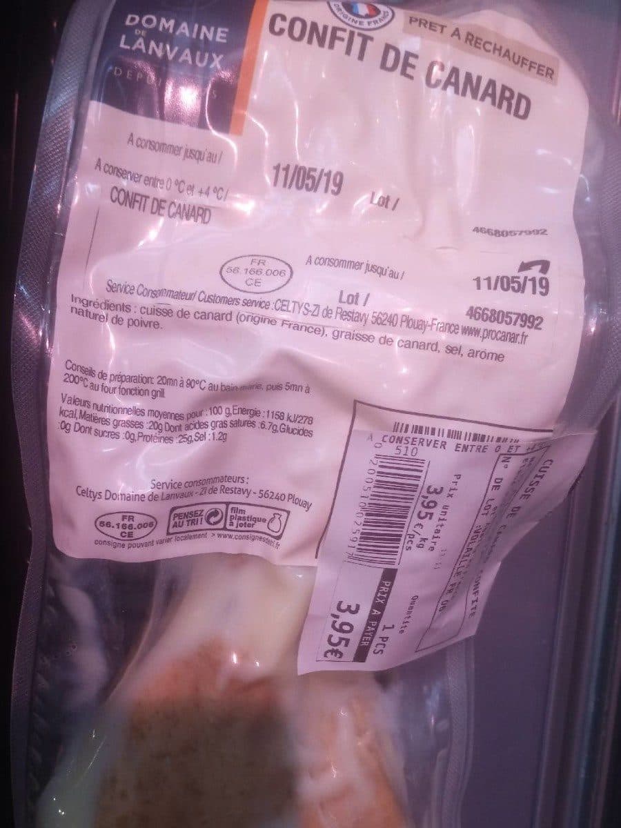 Open Food Facts Cuisse de canard confite packshot