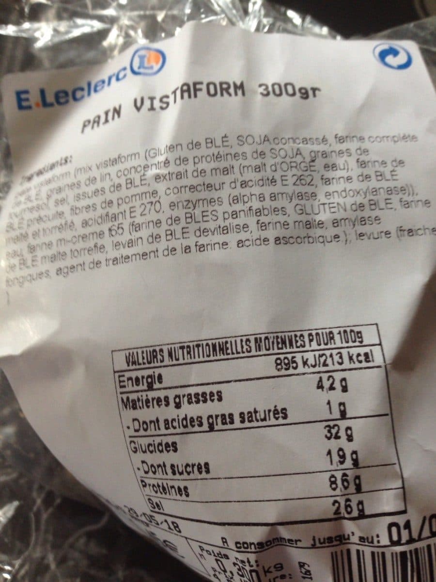 Open Food Facts Pain vistaform packshot