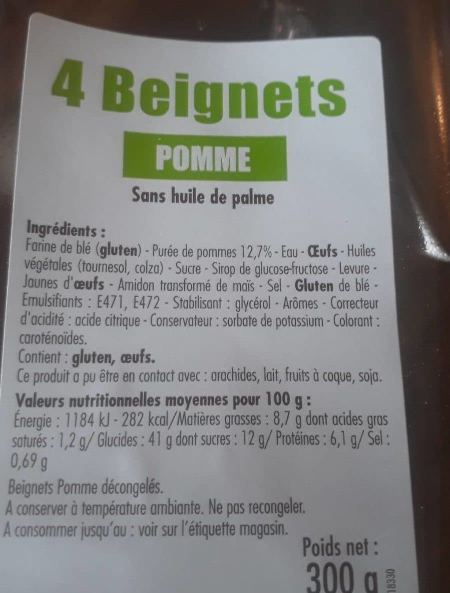 Open Food Facts 4 beignets pomme packshot
