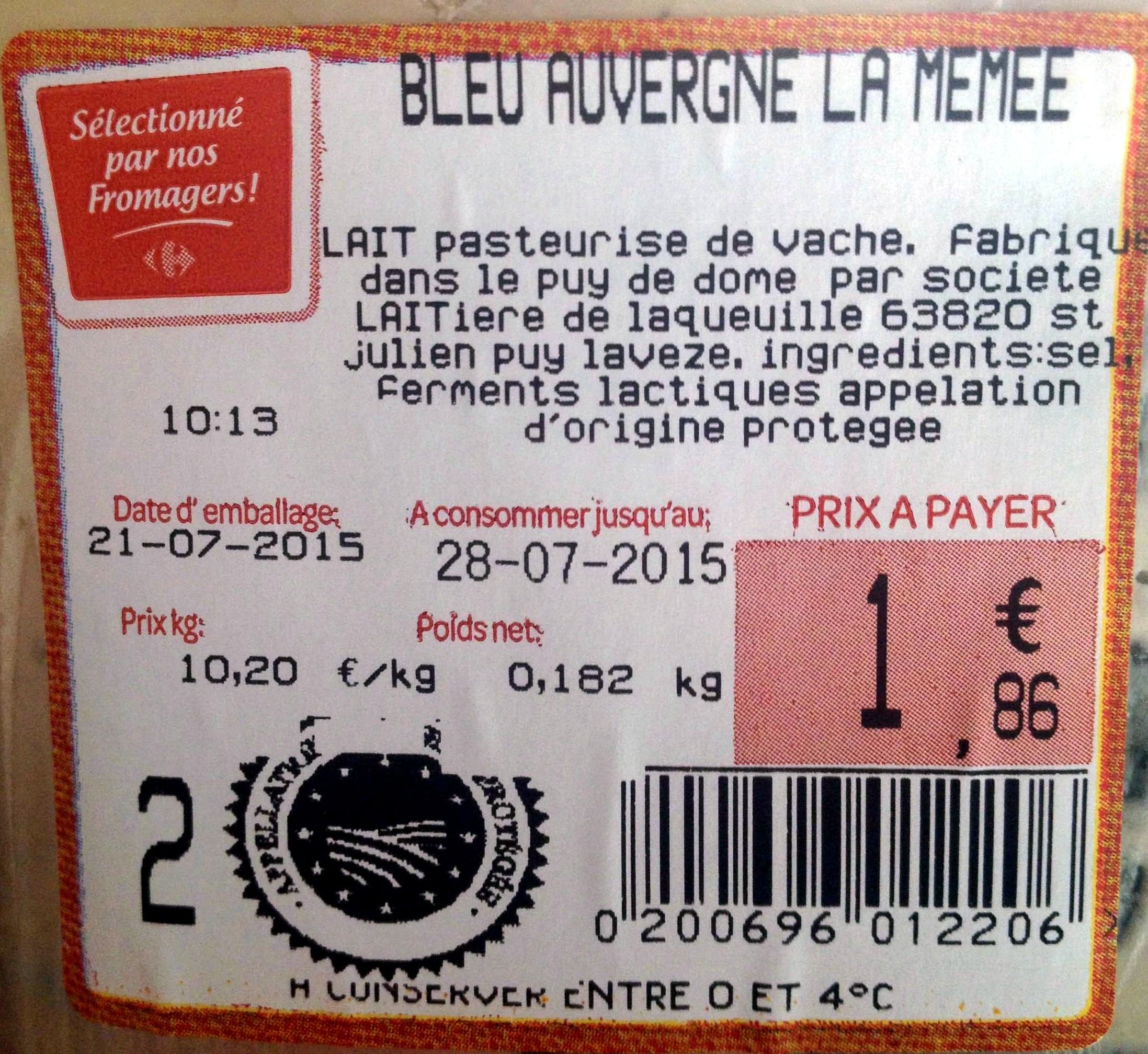 La Mémée Bleu Auvergne La Mémée packshot