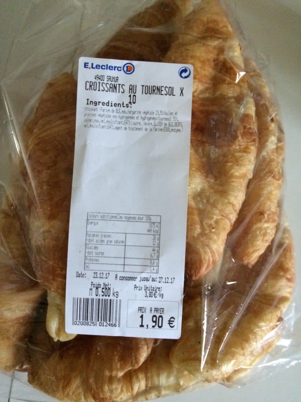 E.Leclerc Croissant au tournesol x10 packshot