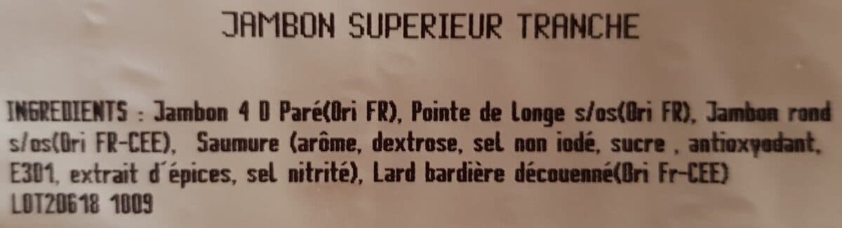 Open Food Facts Jambon supérieur packshot