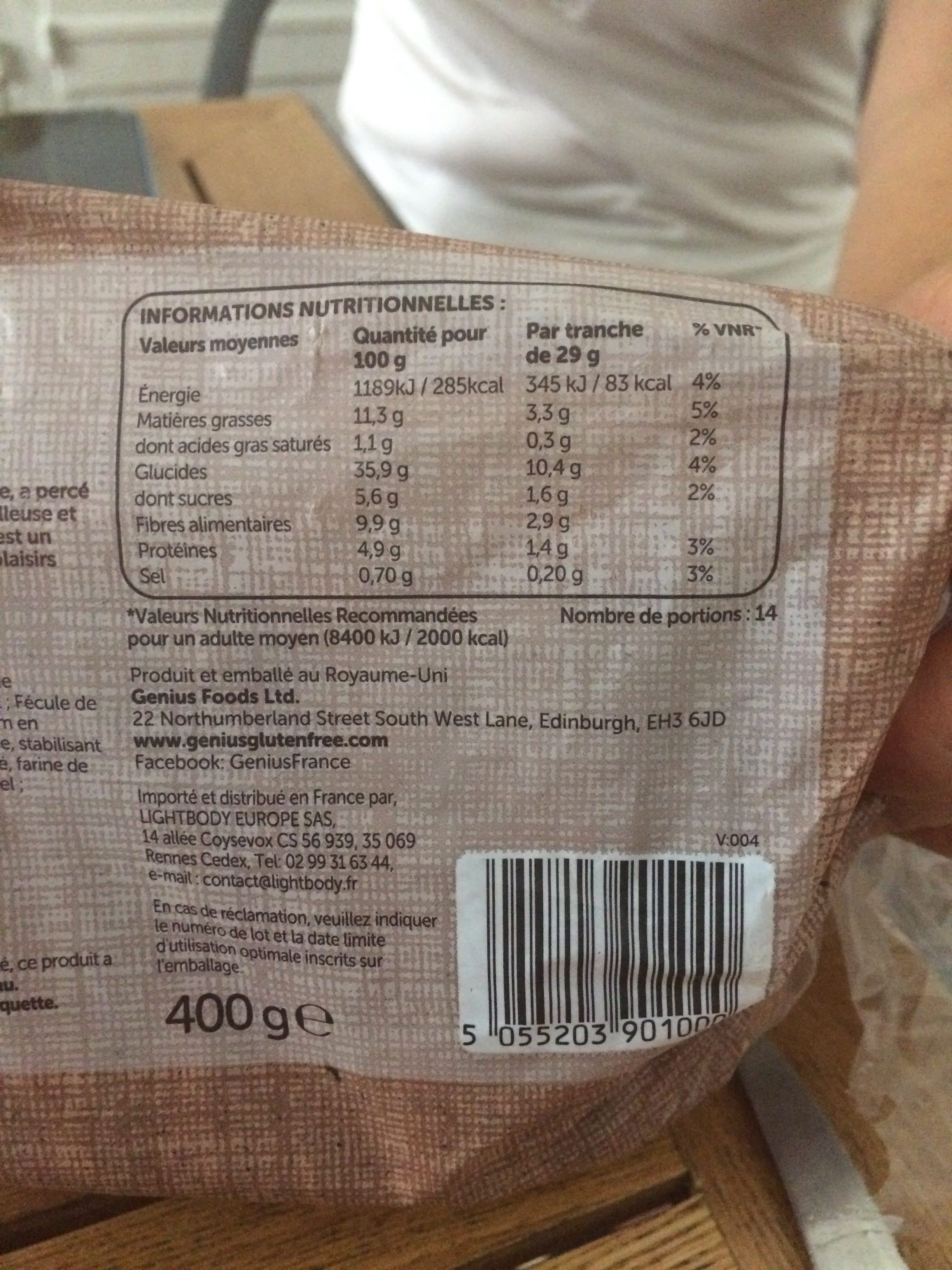 Genius Pain aux cereales sans gluten packshot