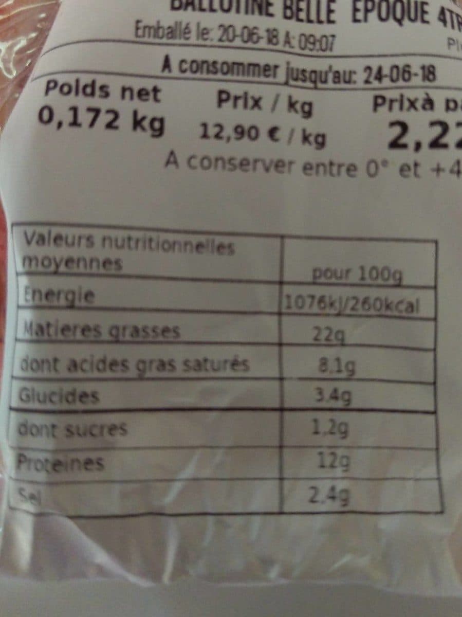 Open Food Facts Ballotine belle époque 4TR packshot