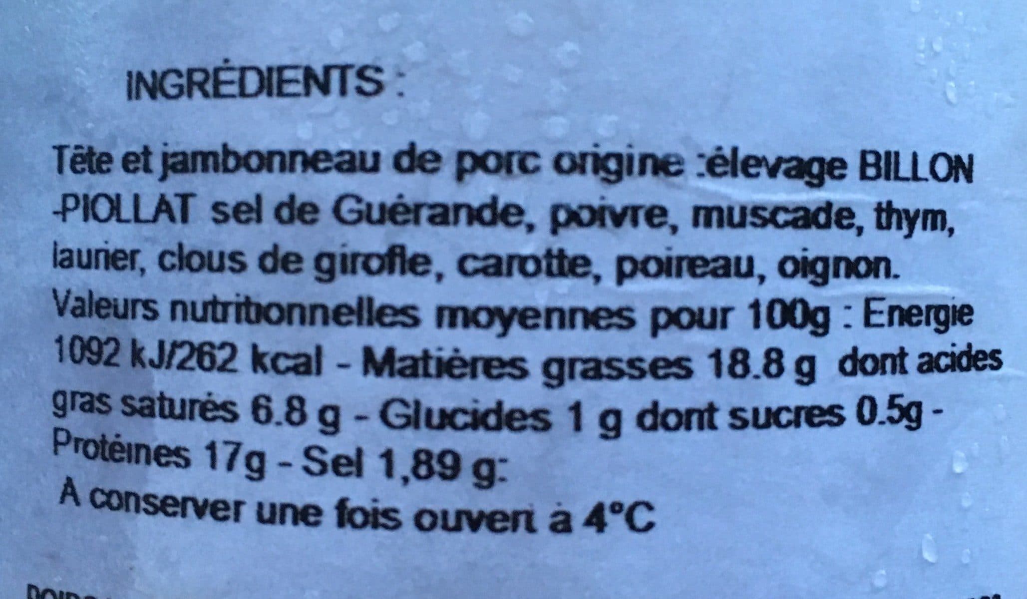 Open Food Facts Fromage de tete packshot