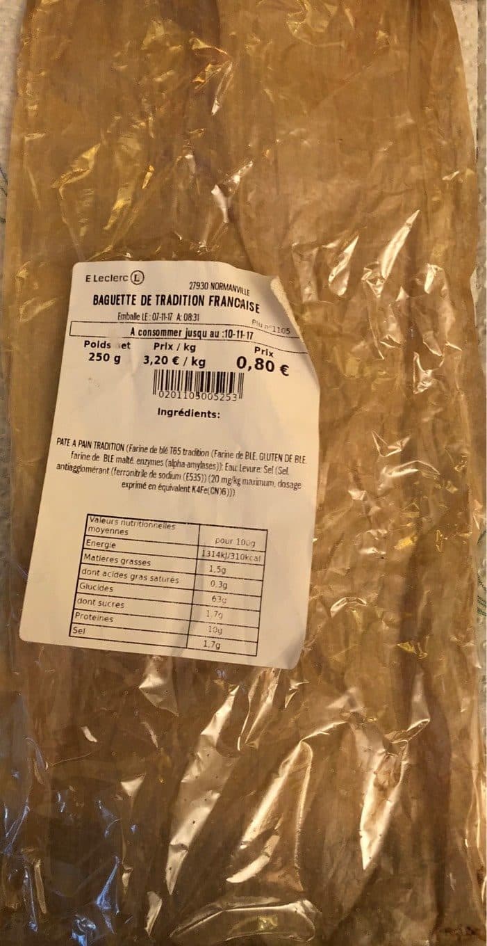 Leclerc Baguette de Tradition Française packshot