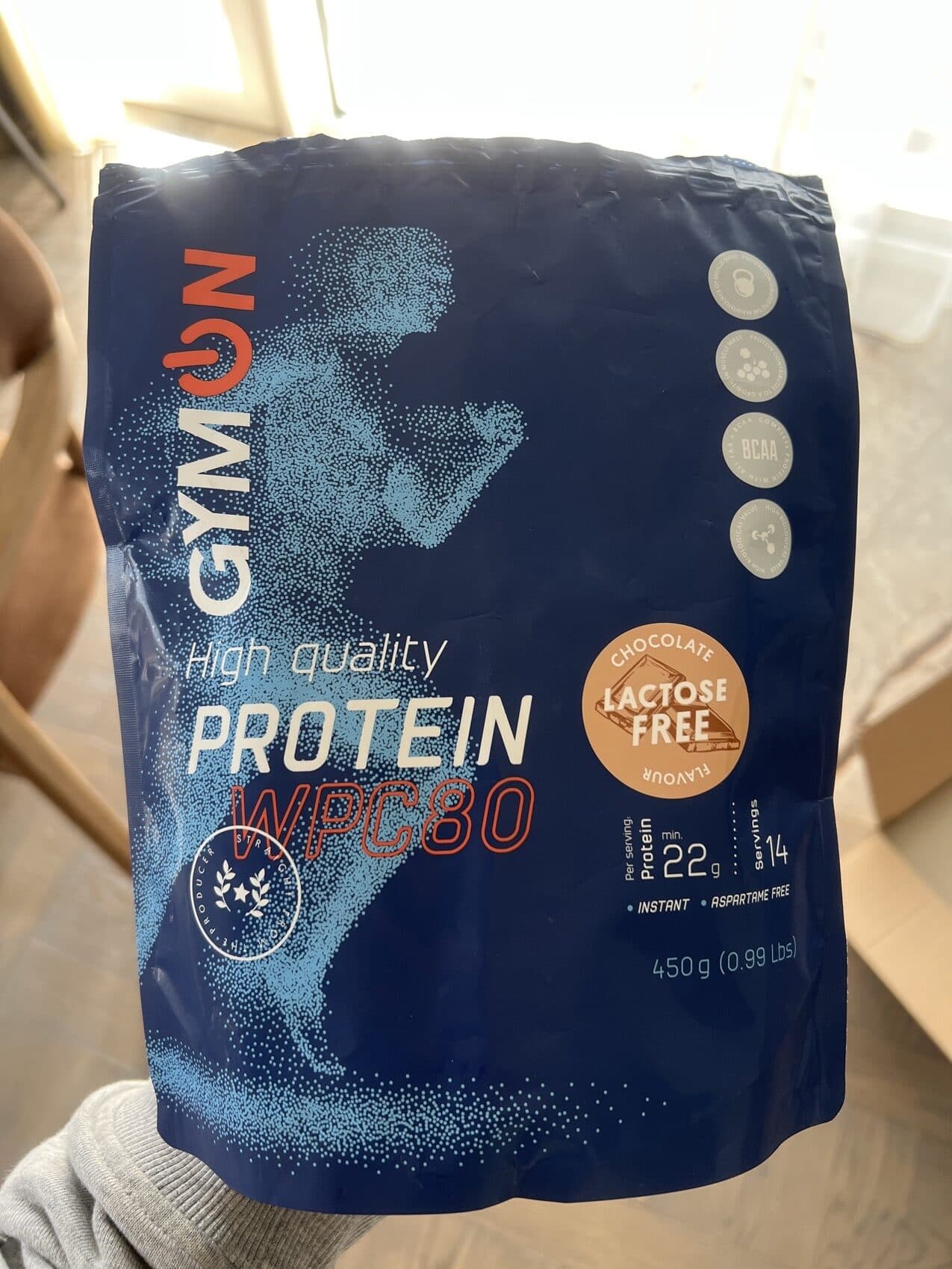 GYM ON High quality protein WPC80 chocolate packshot