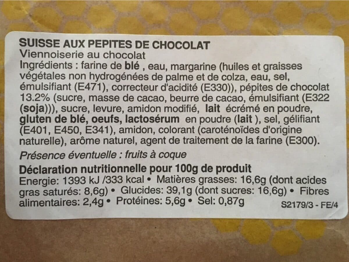 Open Food Facts SUISSE PEPITES DE CHOCOLAT X2 packshot