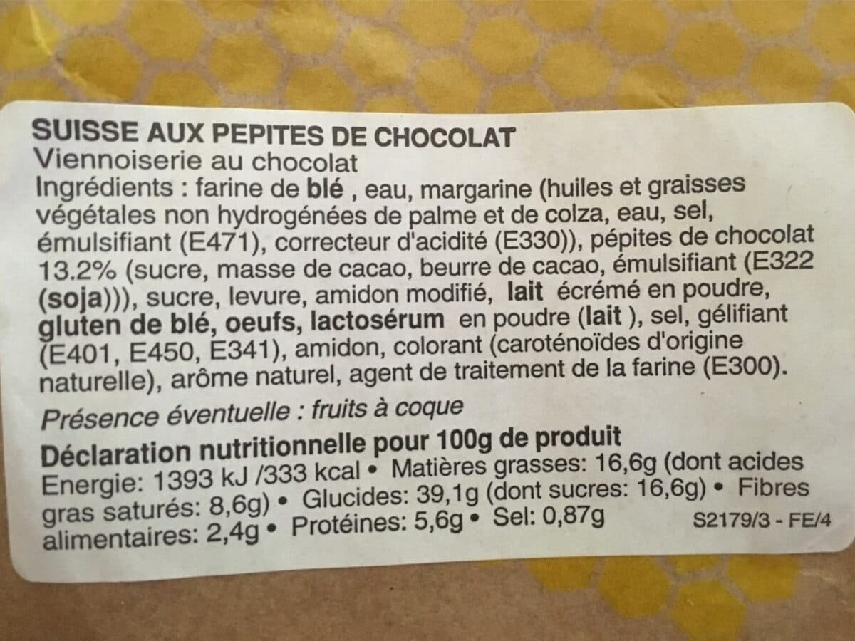 Open Food Facts SUISSE PEPITES DE CHOCOLAT X2 packshot
