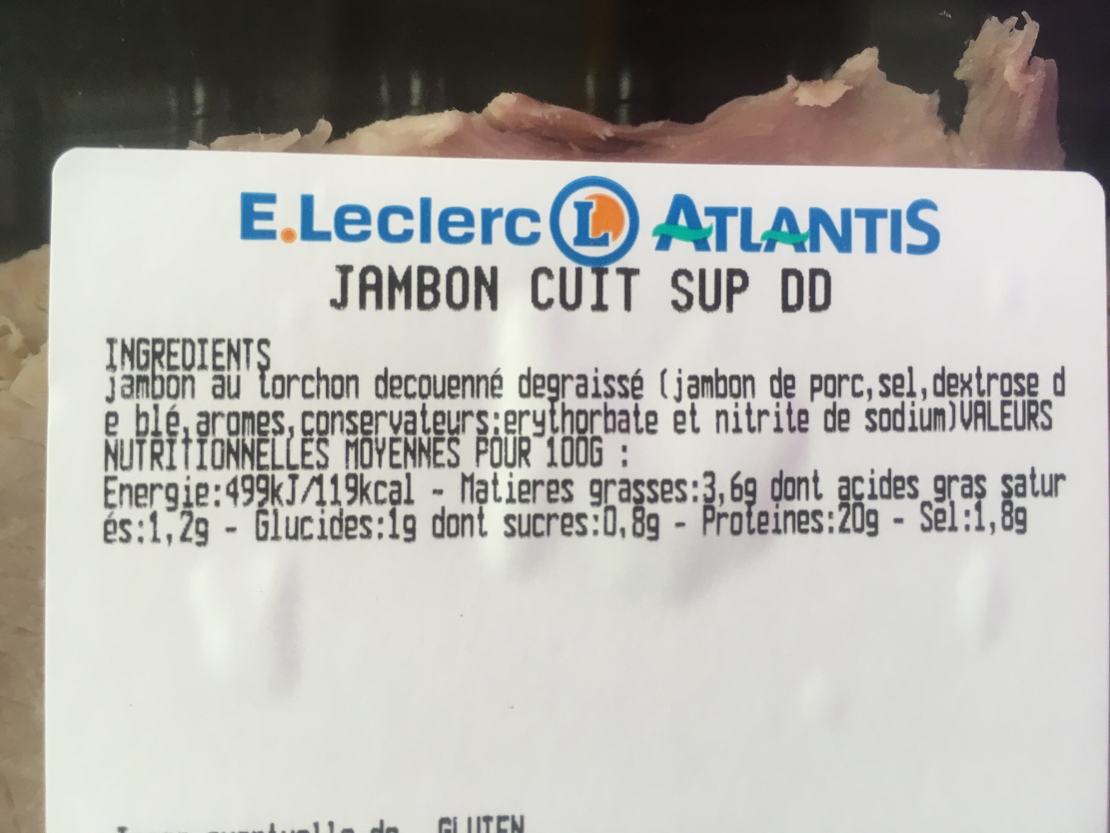 Leclerc Jambon cuit sup packshot