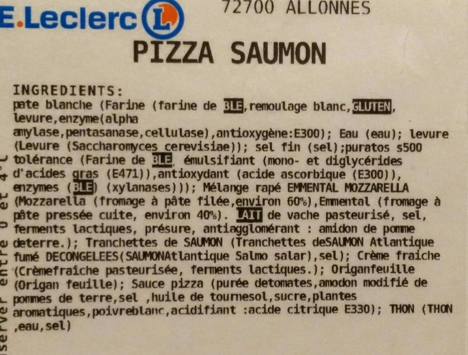 Open Food Facts Pizza saumon traiteur packshot