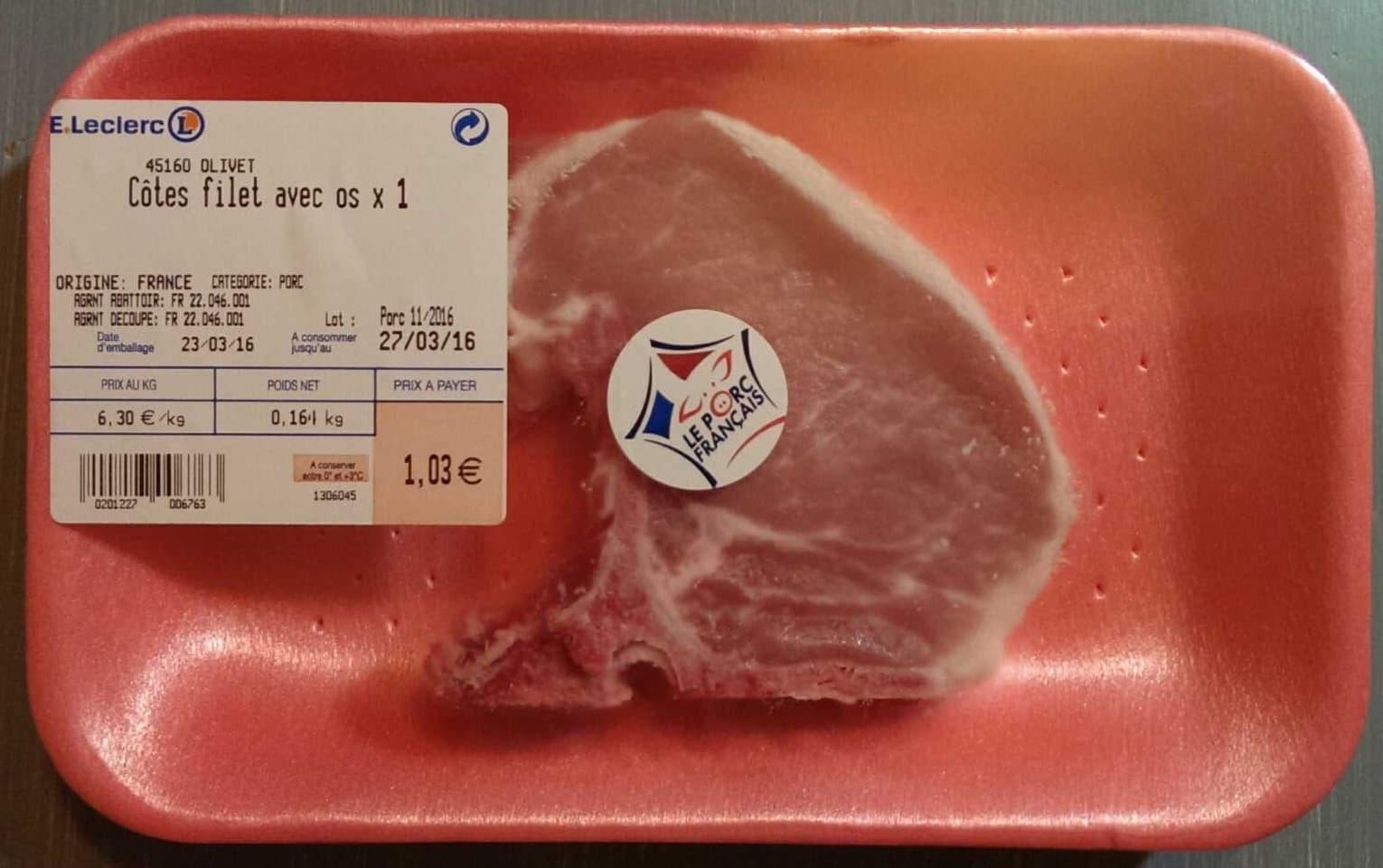 Leclerc Côtes filet avec os x 1 packshot