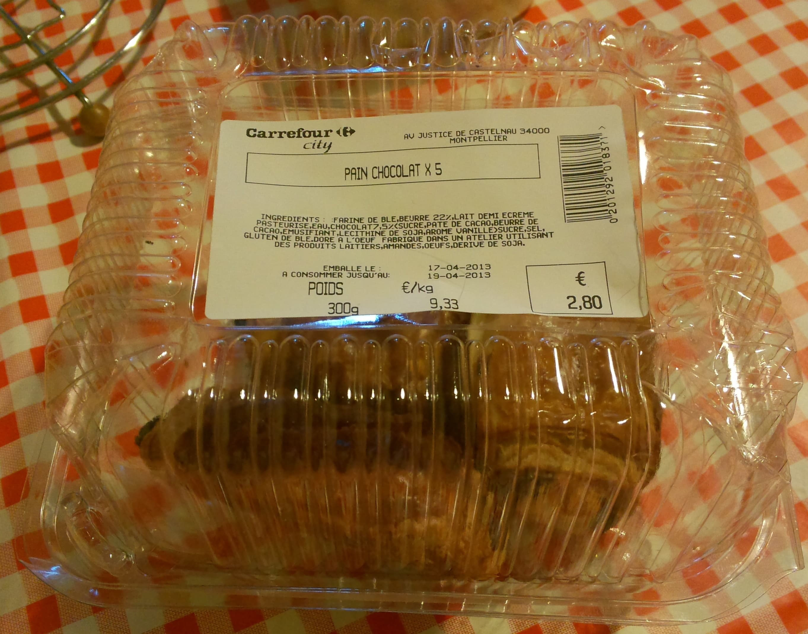 Carrefour City Pain chocolat (x 5) packshot