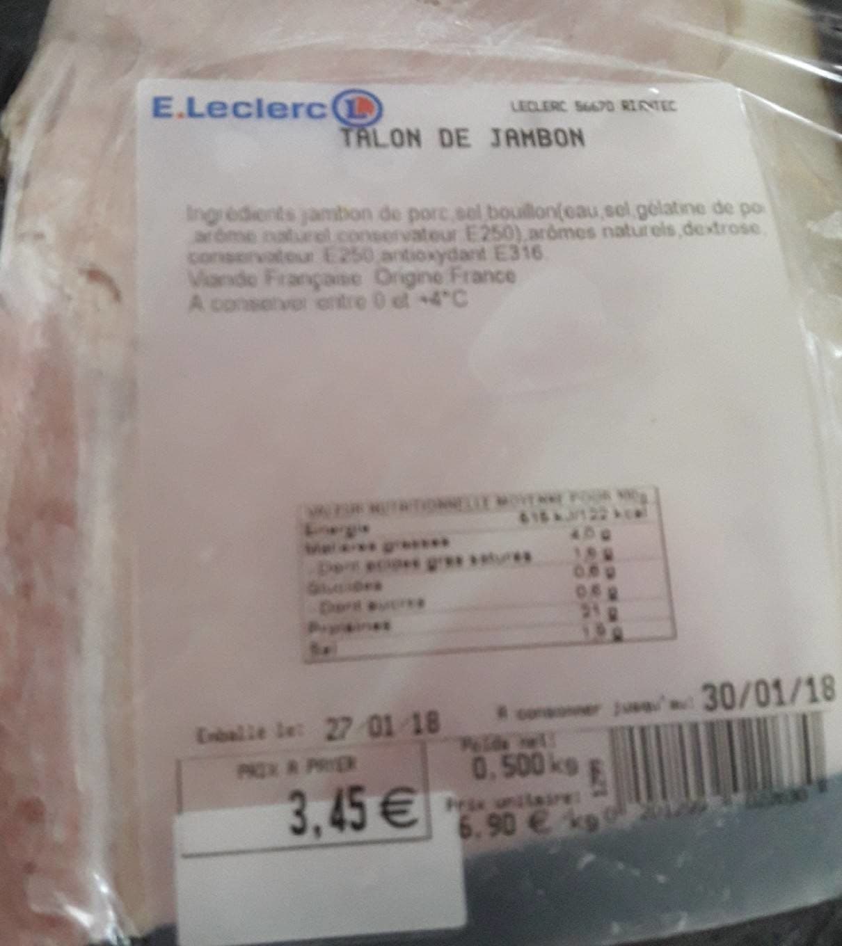 E.Leclerc Talon de jambon packshot