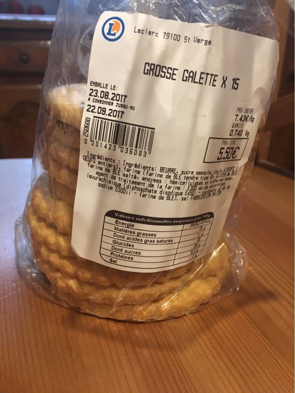 Leclerc Grosse galette packshot