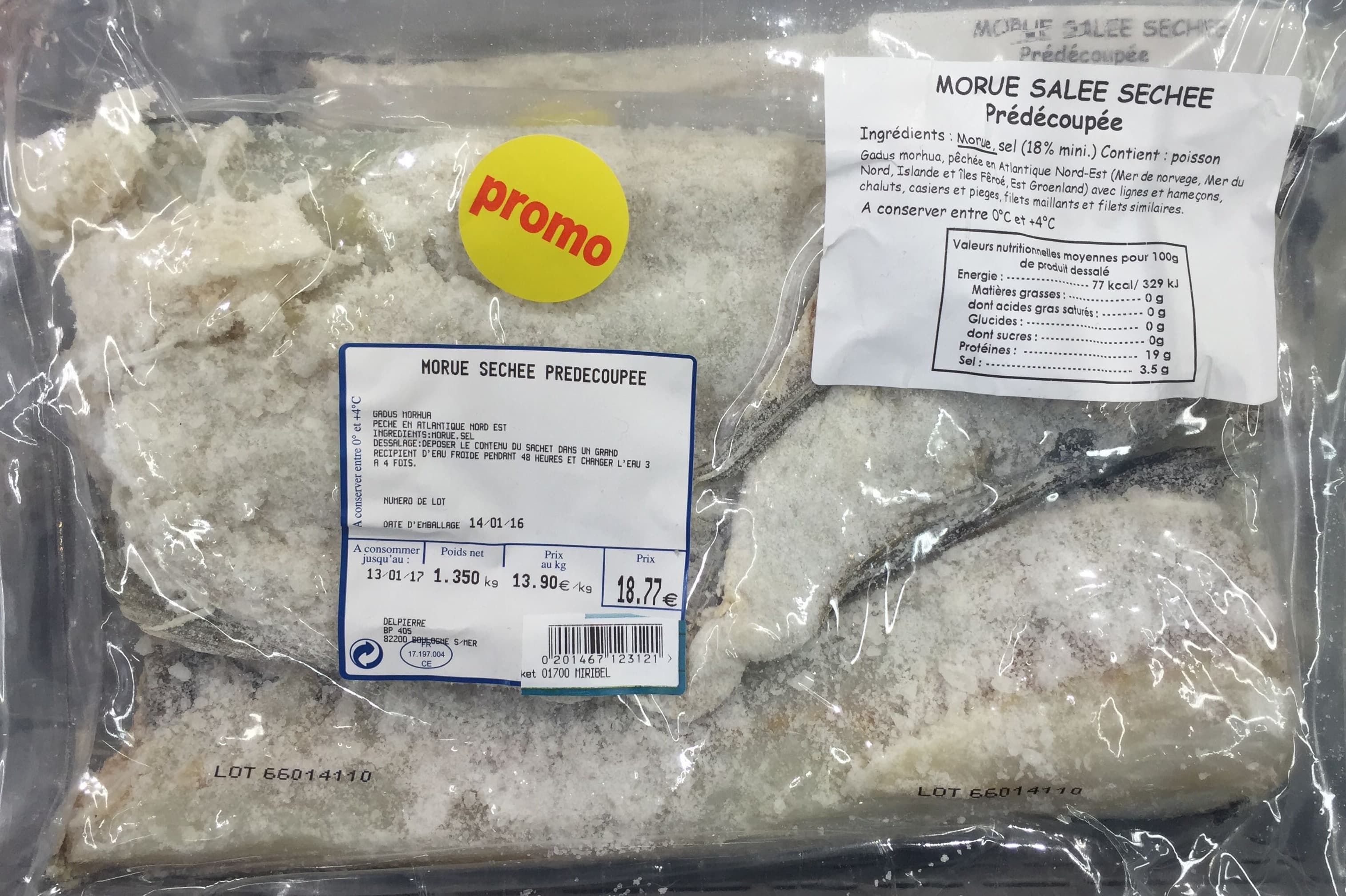 Delabli Morue salée séchée packshot