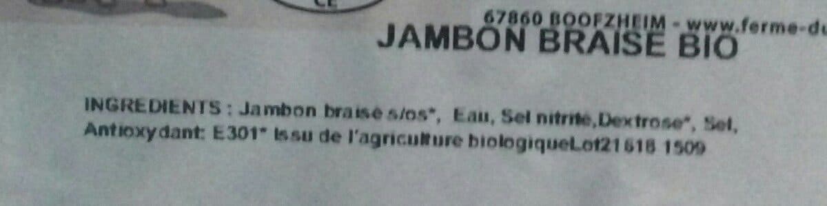 Open Food Facts Jambon braisé bio packshot