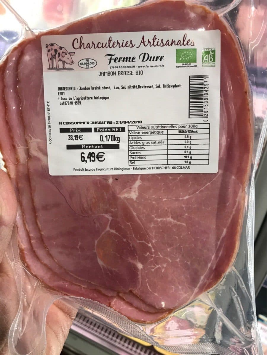 Open Food Facts Jambon braisé bio packshot