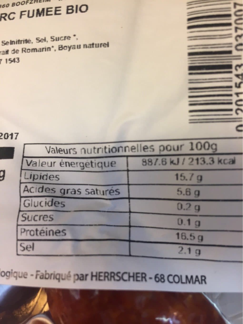 Charcuterie Artisanale Saucisse de porc fumee packshot