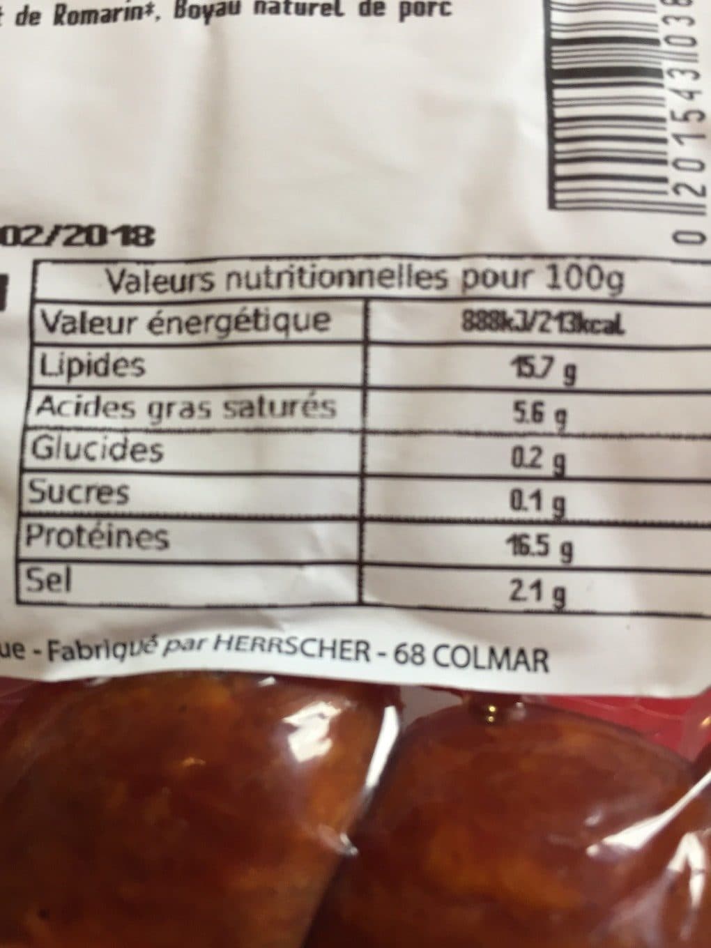 Ferme Dur Saucisse de porc fumee bio packshot
