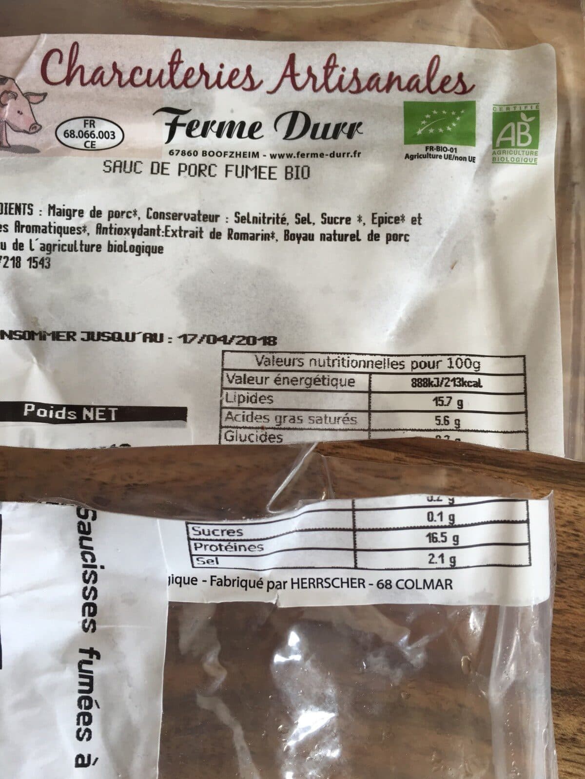 Open Food Facts Saucisses fumées a cuire packshot