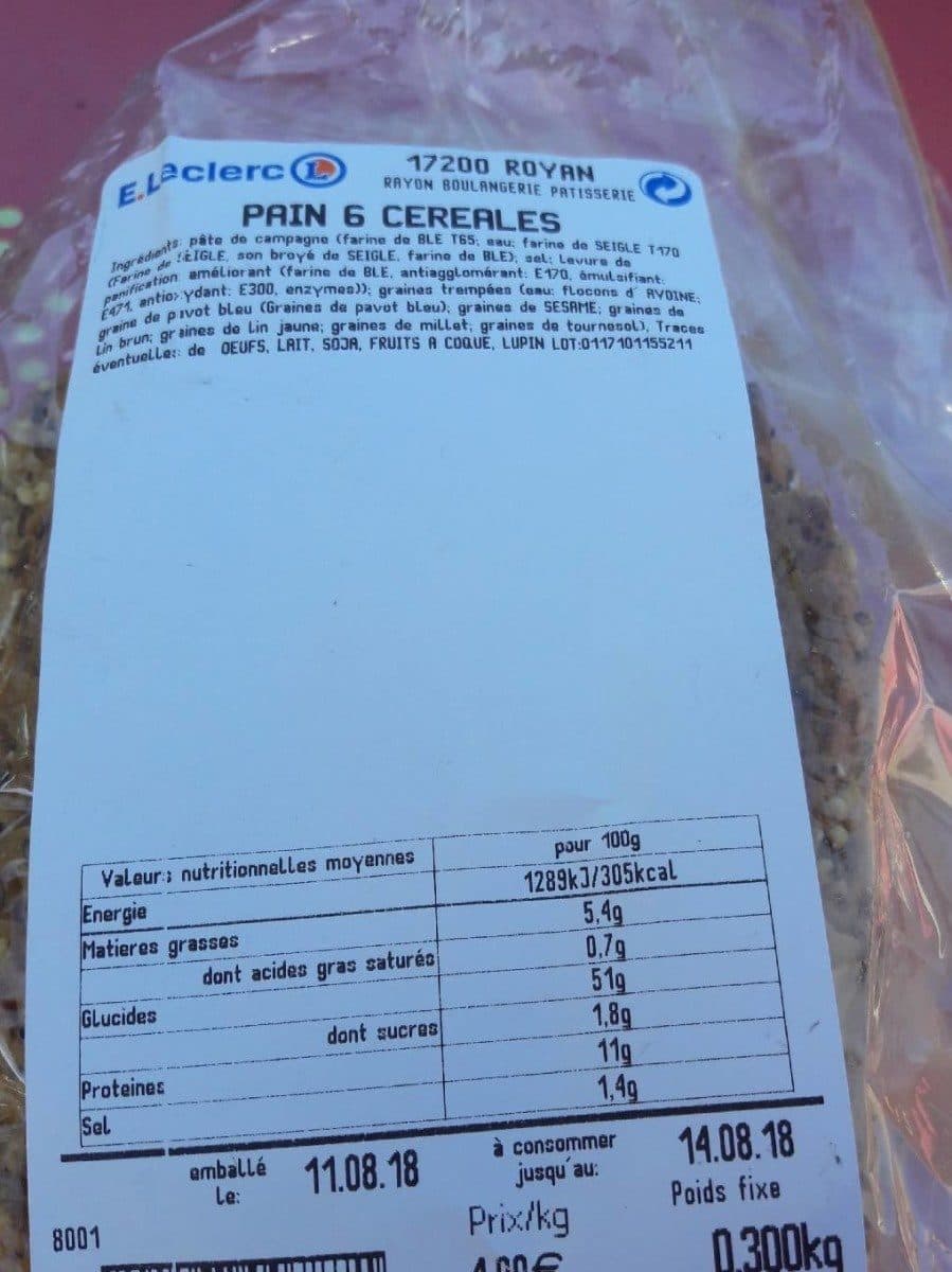 Open Food Facts Pains 6 céréales packshot