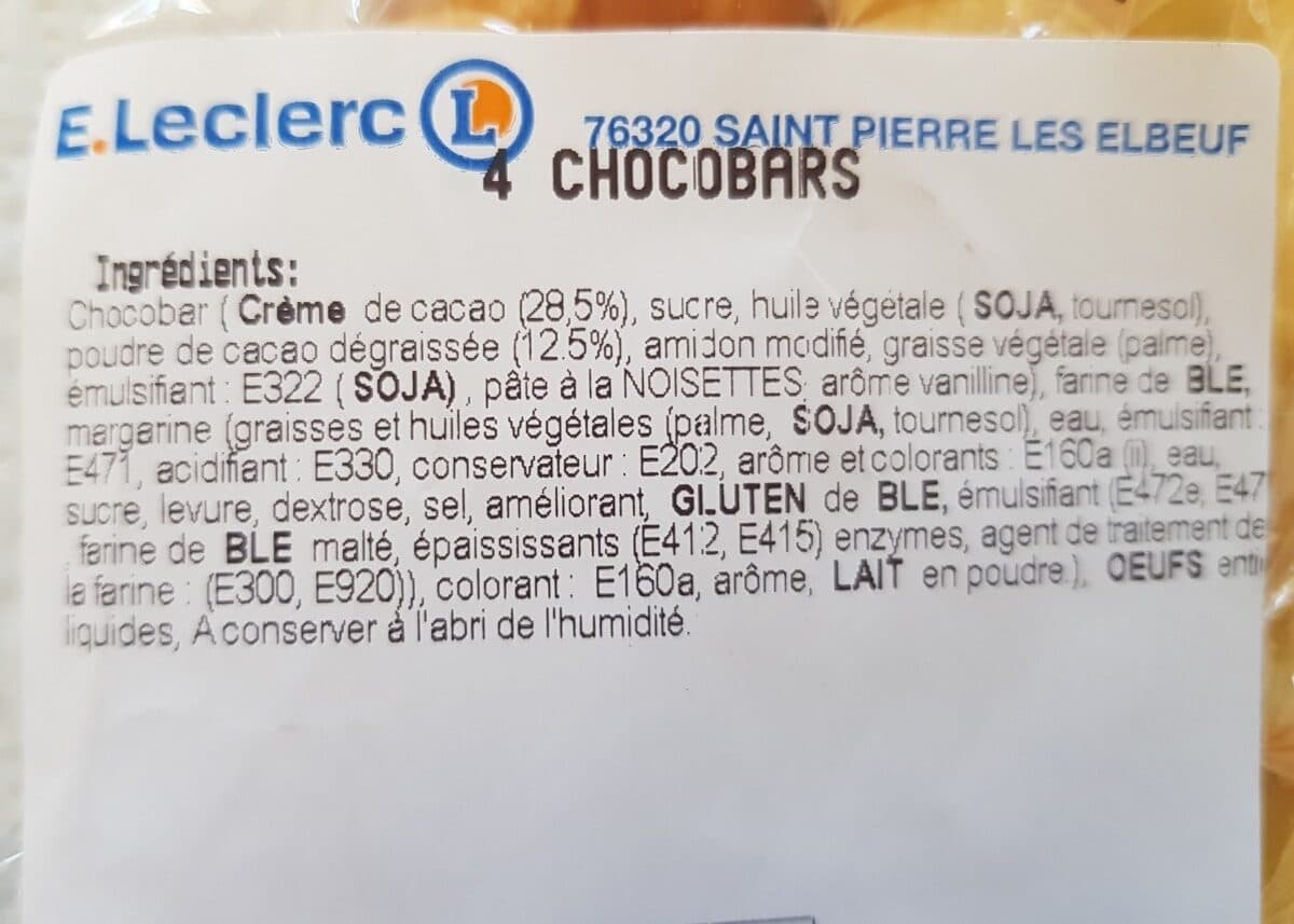 Open Food Facts Chocobars packshot