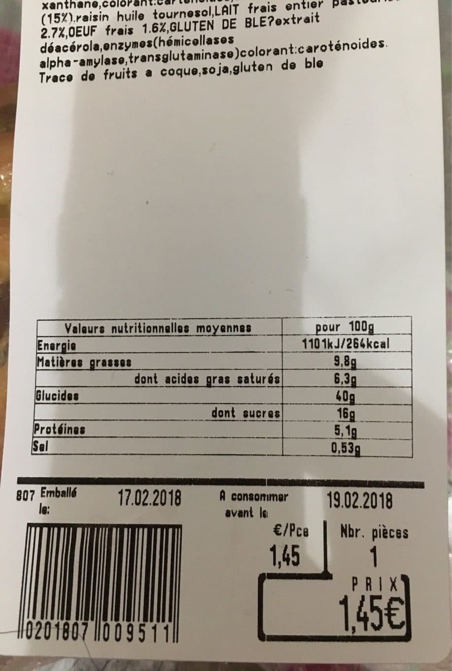 Les 3 Meuniers Pains aux raisins packshot