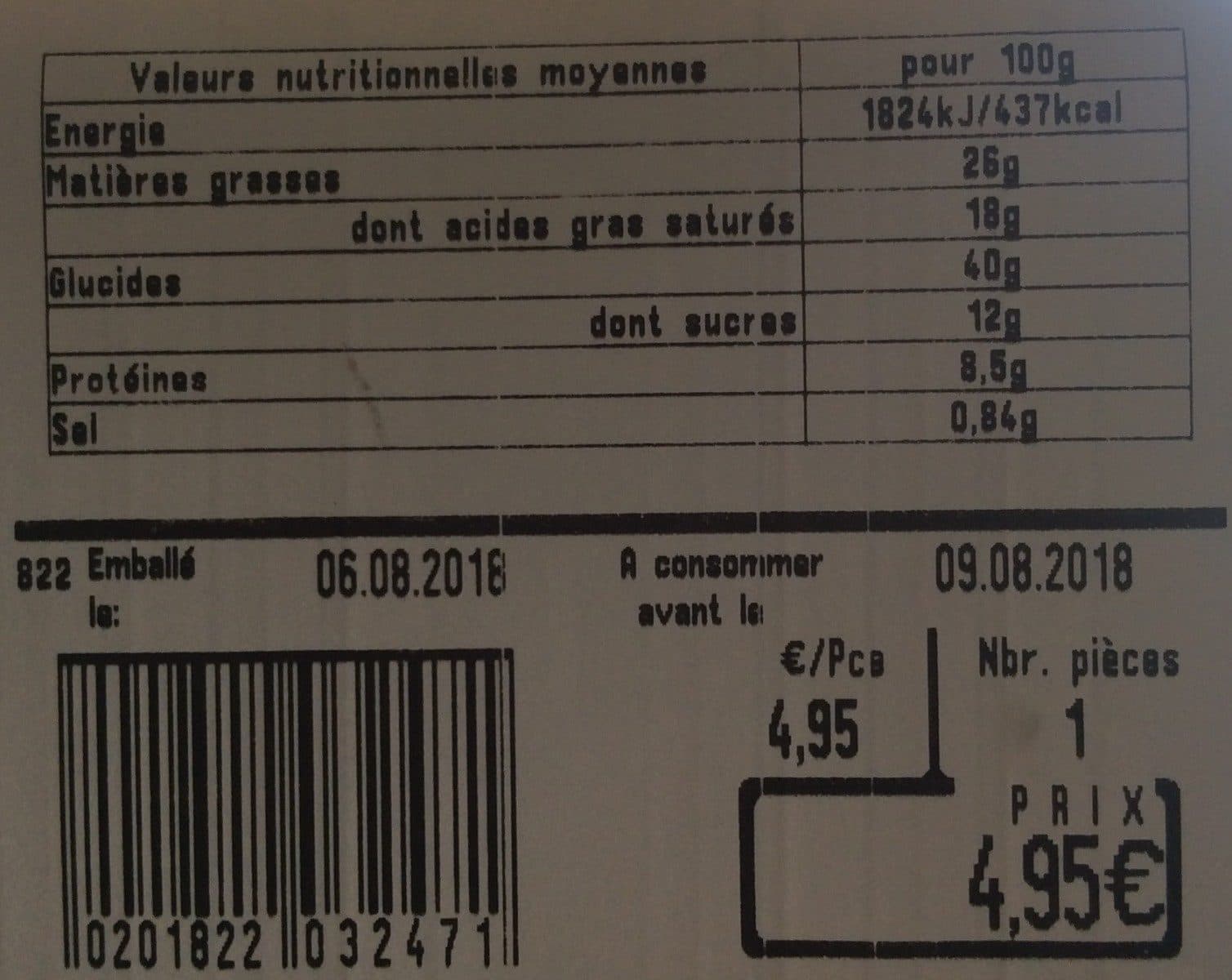 Open Food Facts Pain Chocolat packshot