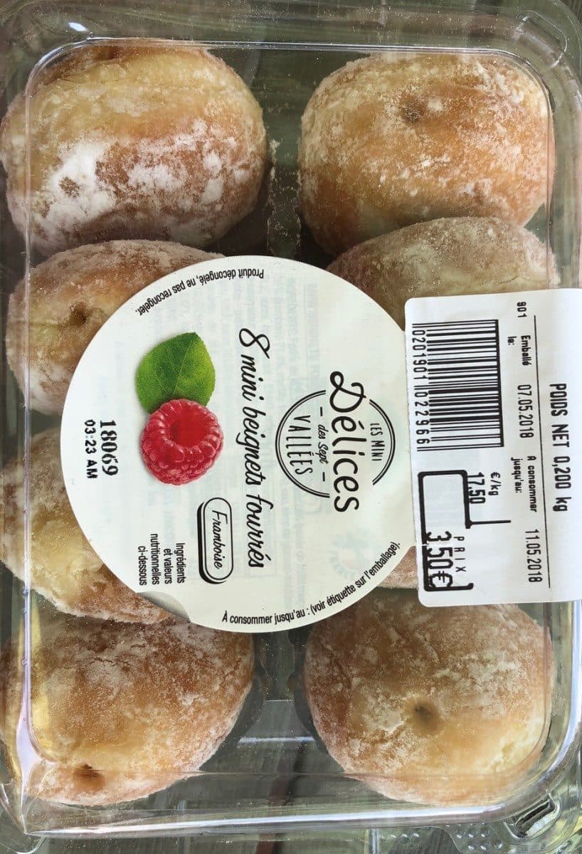 Open Food Facts Mini beignets fourrés Framboise packshot