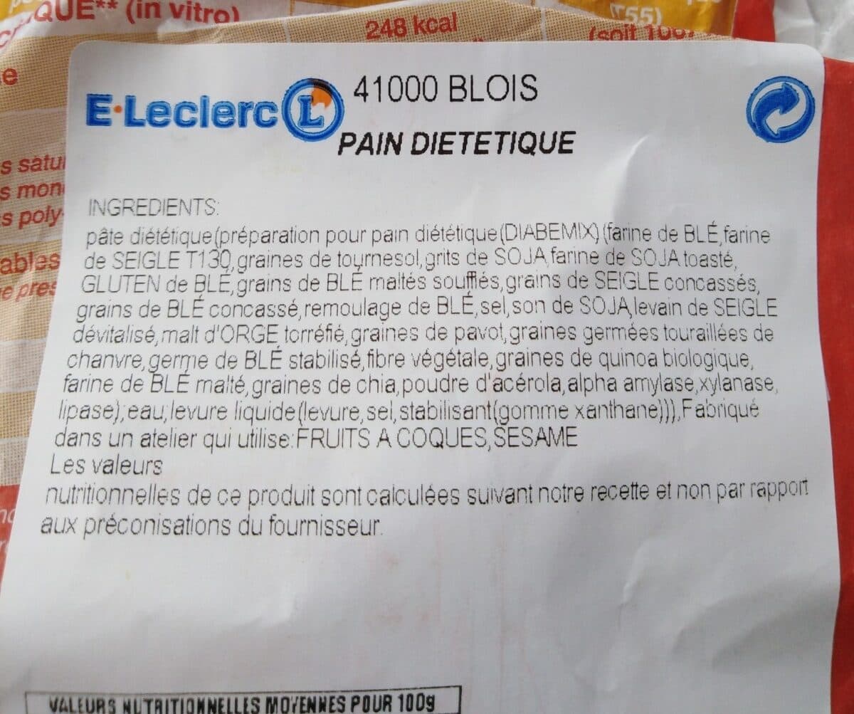 Open Food Facts Diabemix pain gourmand packshot
