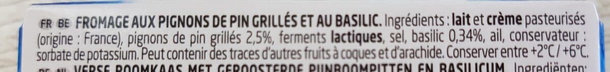 Boursin Boursin basilic et pignon de pin packshot