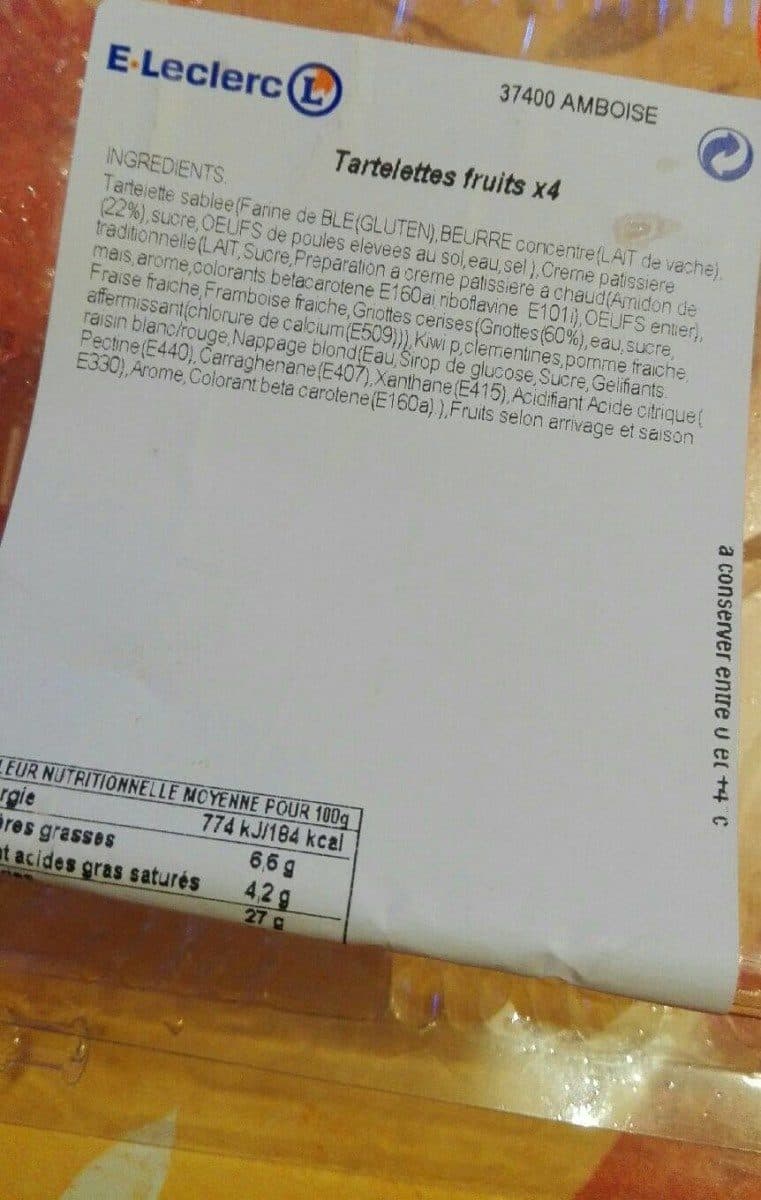 E.Leclerc Tartelettes fruits x4 packshot