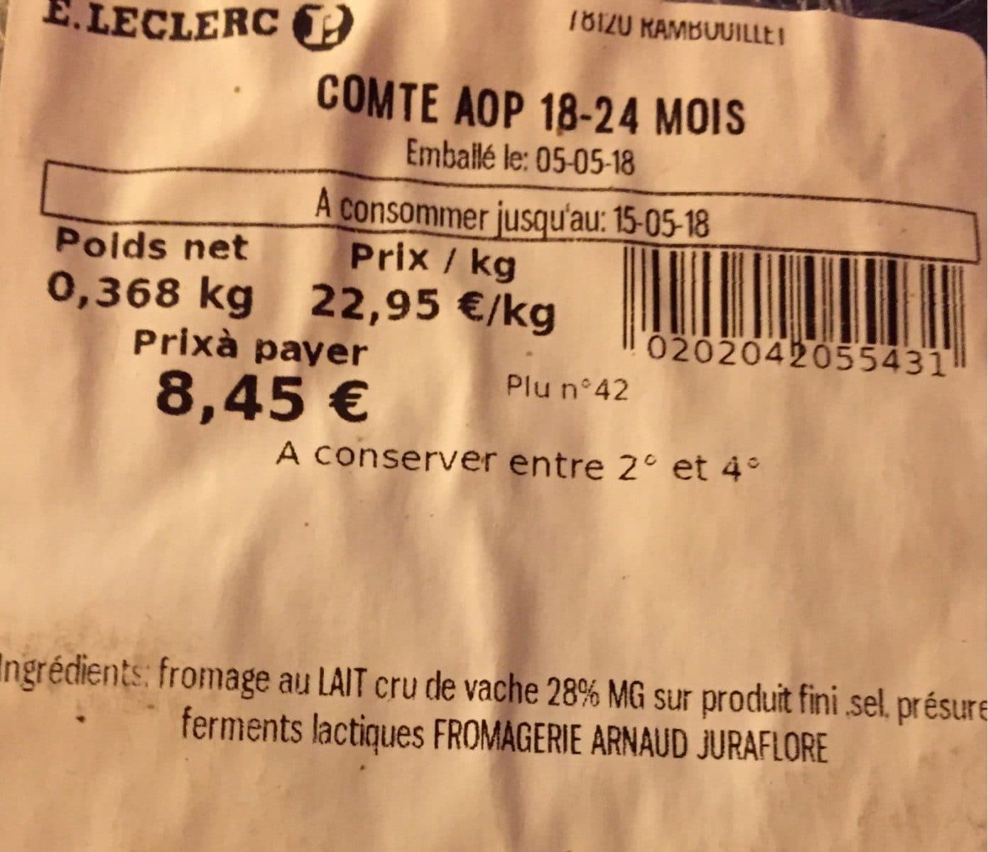 Open Food Facts Comté AOP 18-24 mois packshot