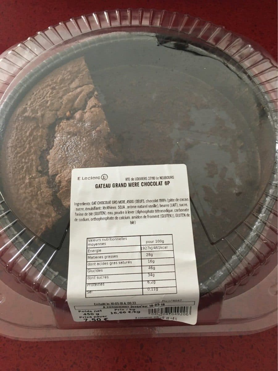 Open Food Facts Gateau grand mere chocolat 6P packshot
