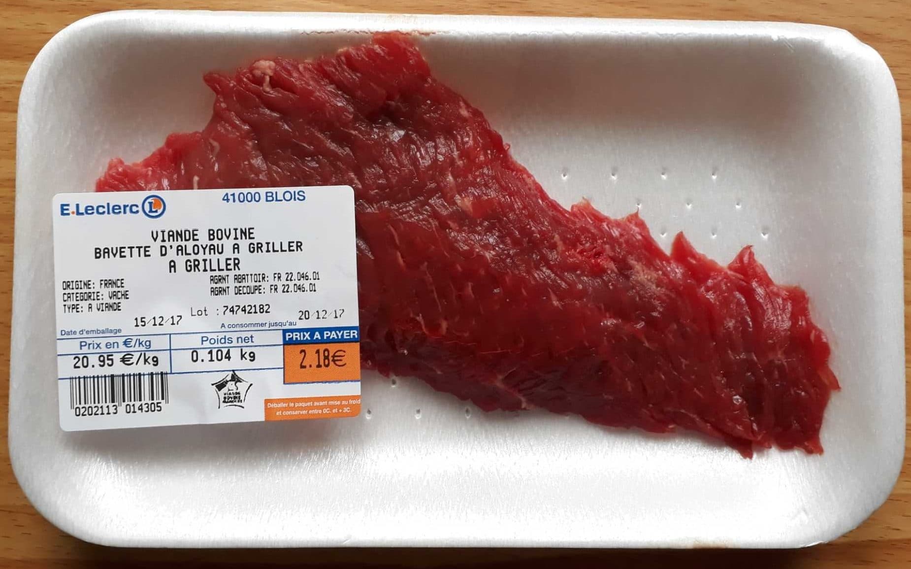 Leclerc Bavette d'aloyau à griller packshot