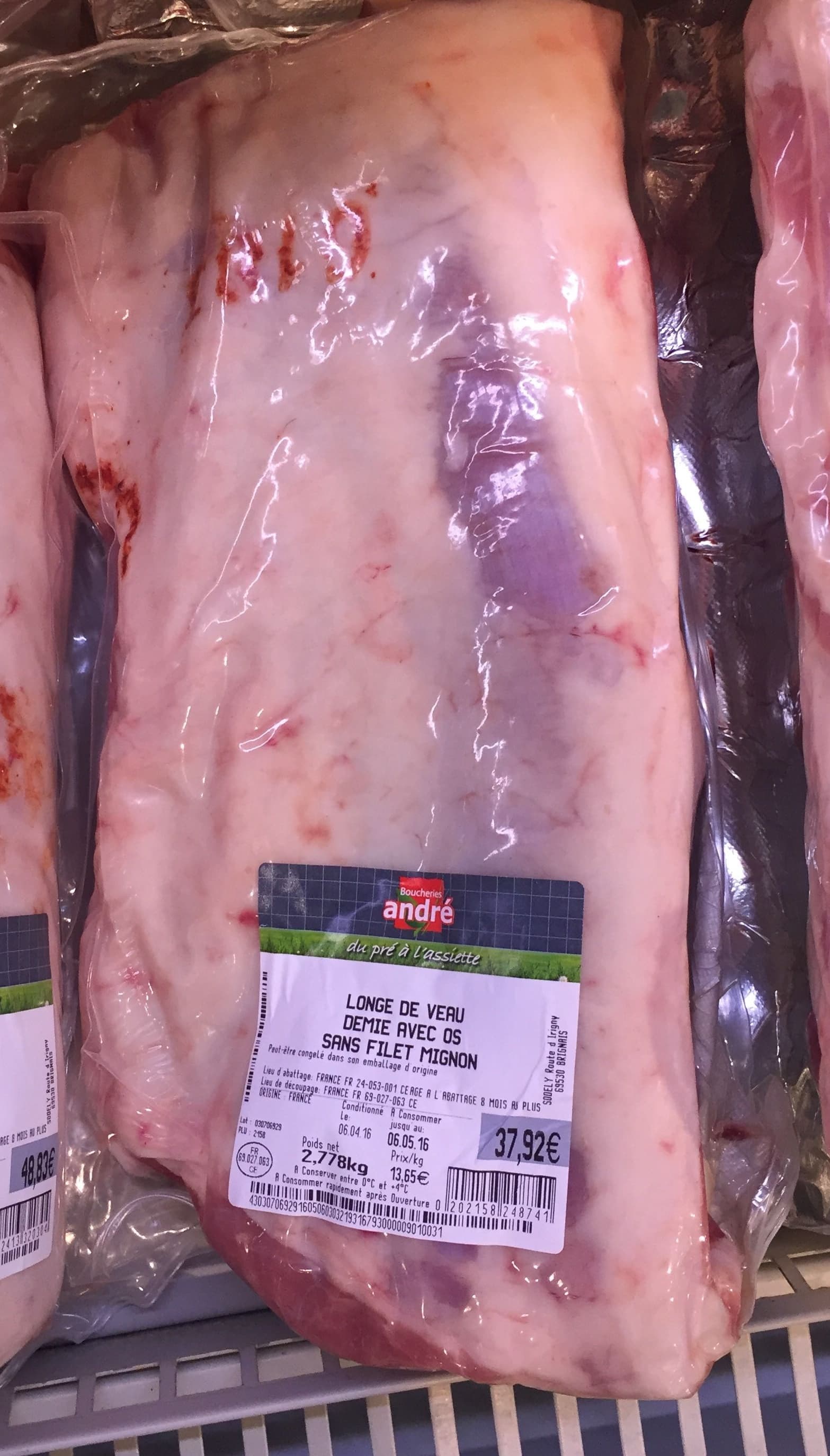 Boucheries André Longe de veau packshot