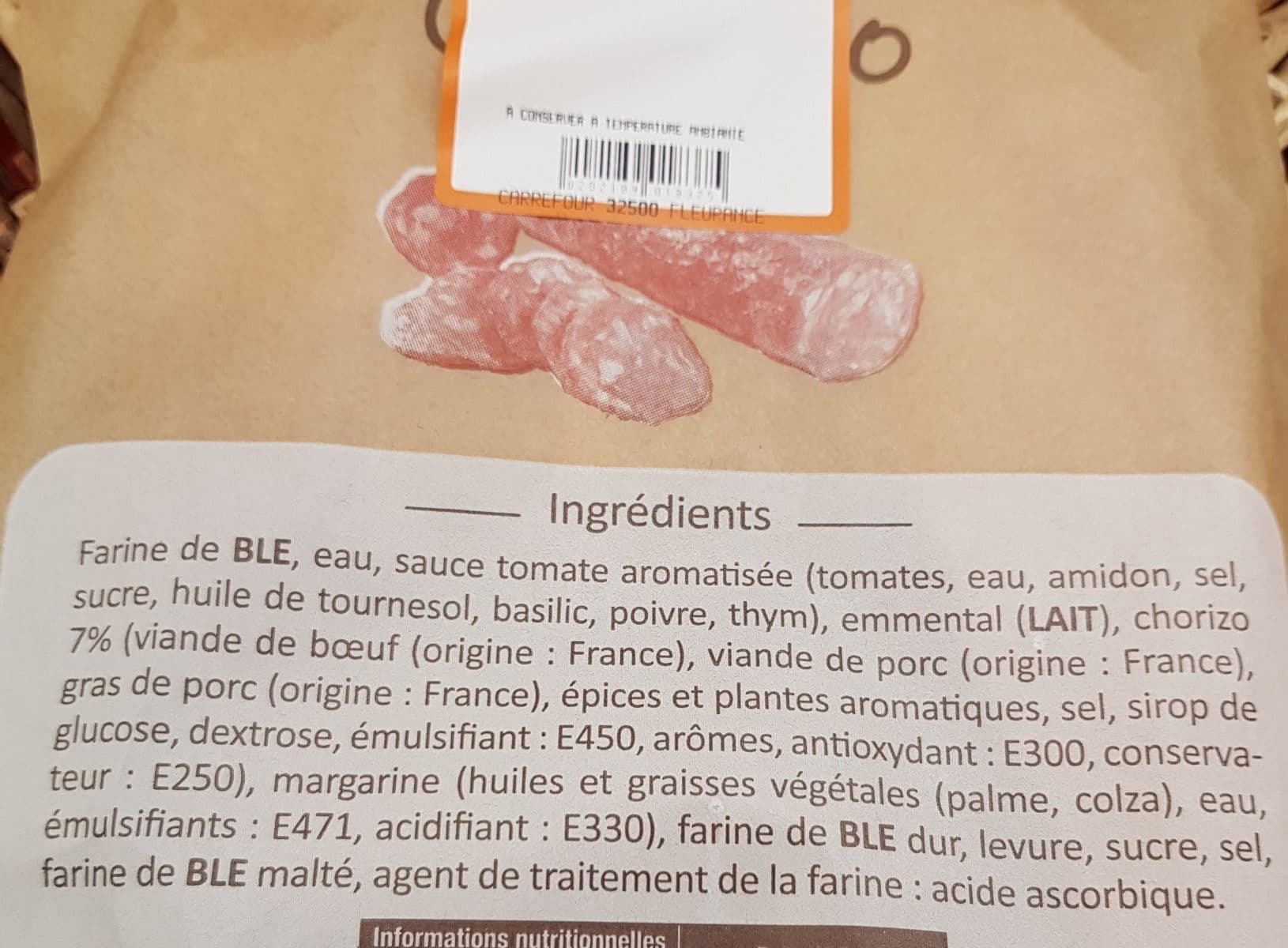 Open Food Facts Fougasse chorizo packshot