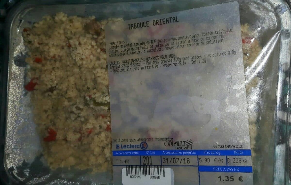 Open Food Facts Taboulé oriental packshot