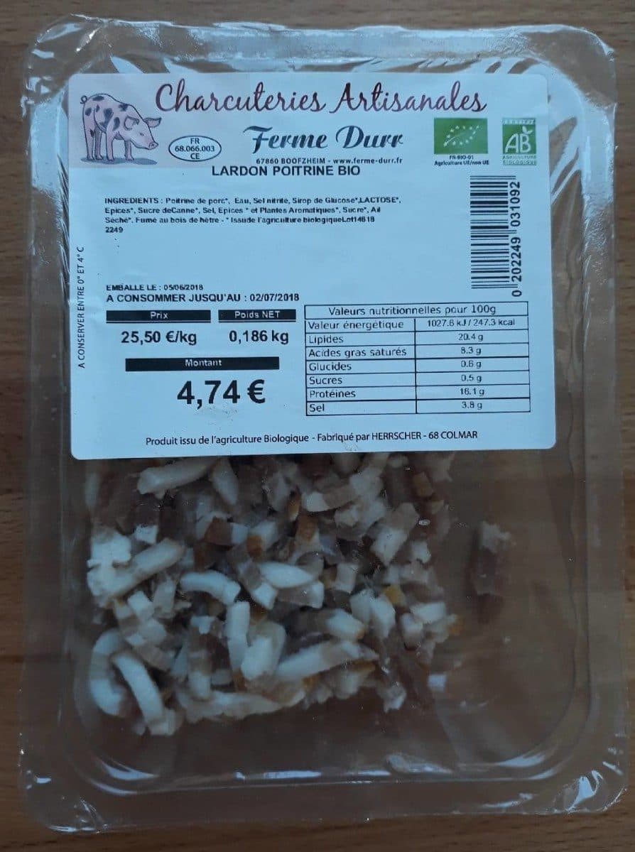 Open Food Facts Lardon poitrine bio packshot