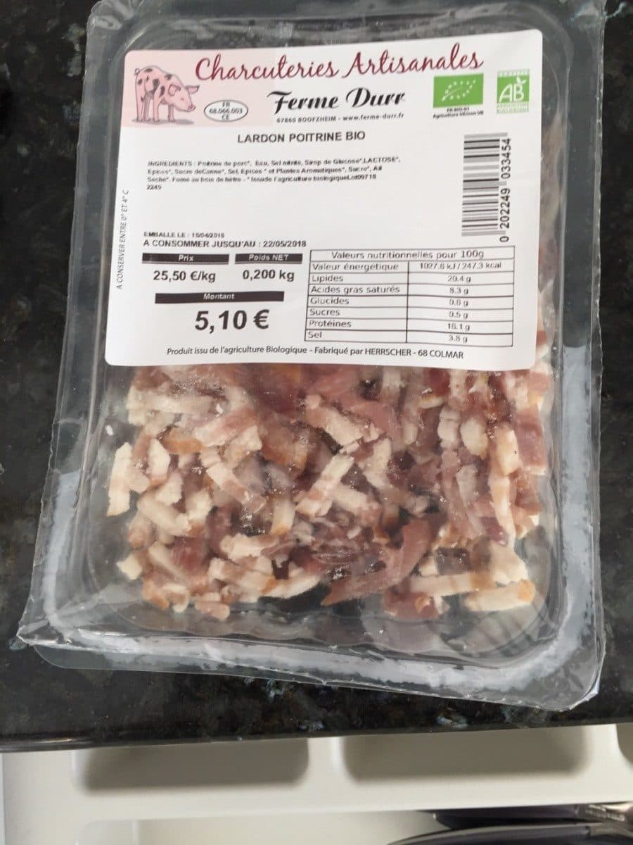Open Food Facts Lardon poitrine bio packshot
