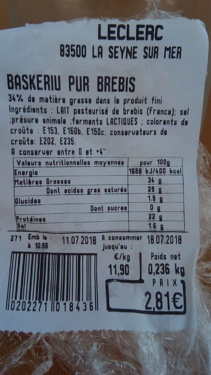 Open Food Facts Baskeriu packshot