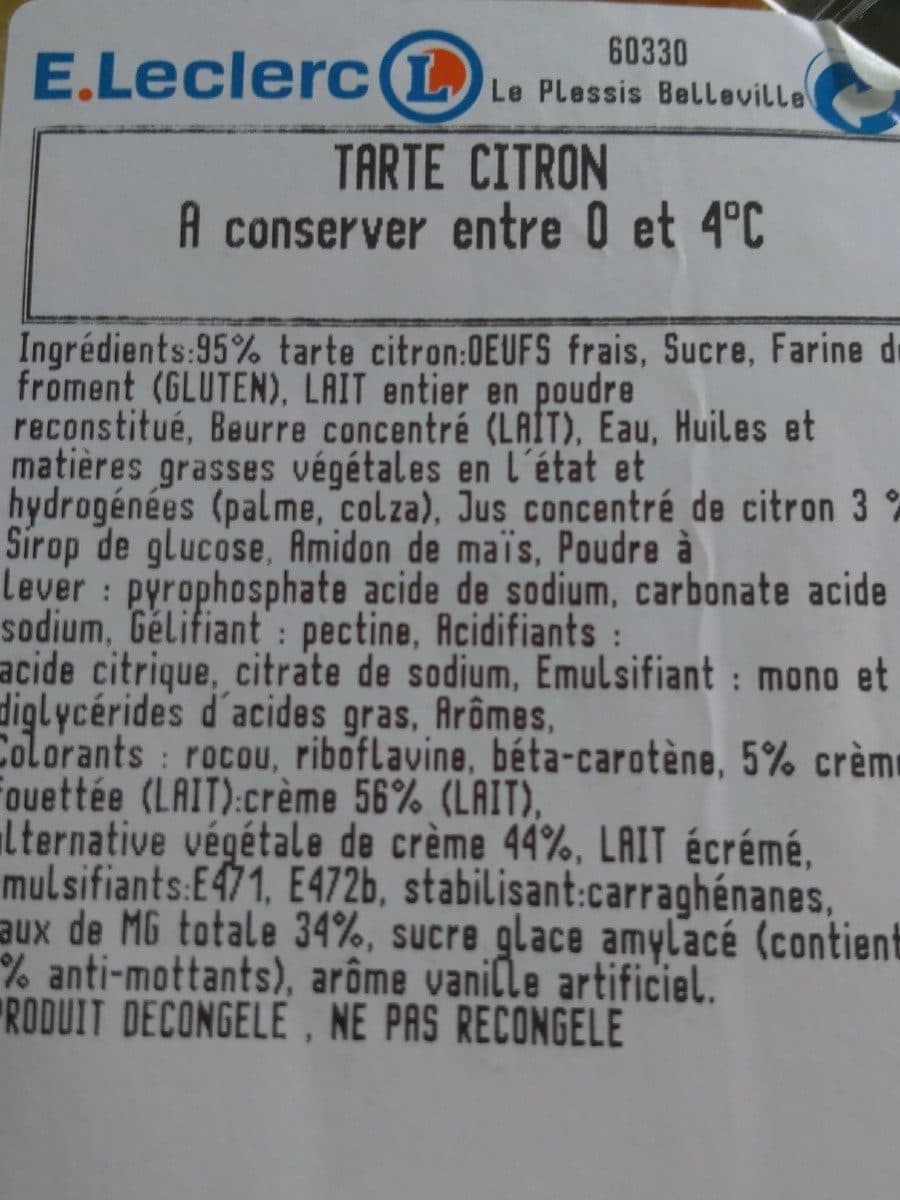 E.Leclerc Tarte au citron packshot