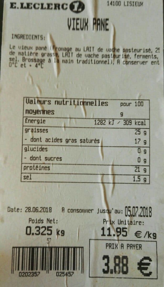 Open Food Facts Vieux pané packshot