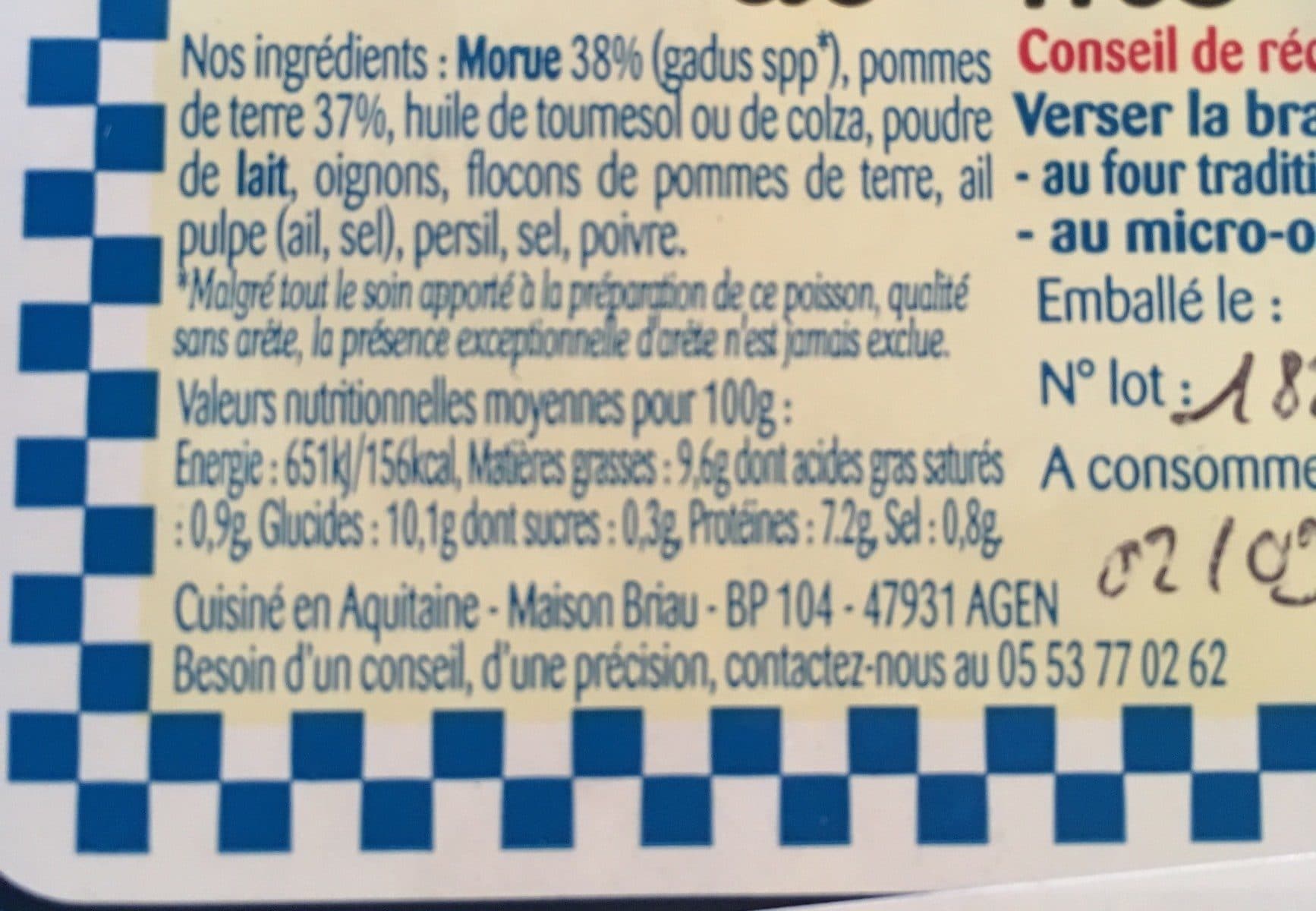 E.Leclerc La brandade de morue parmentière packshot