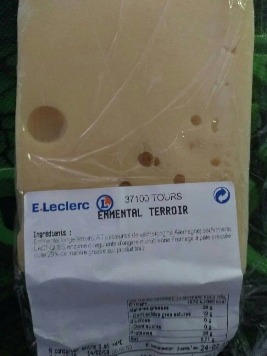 Leclerc Emmental terroir packshot